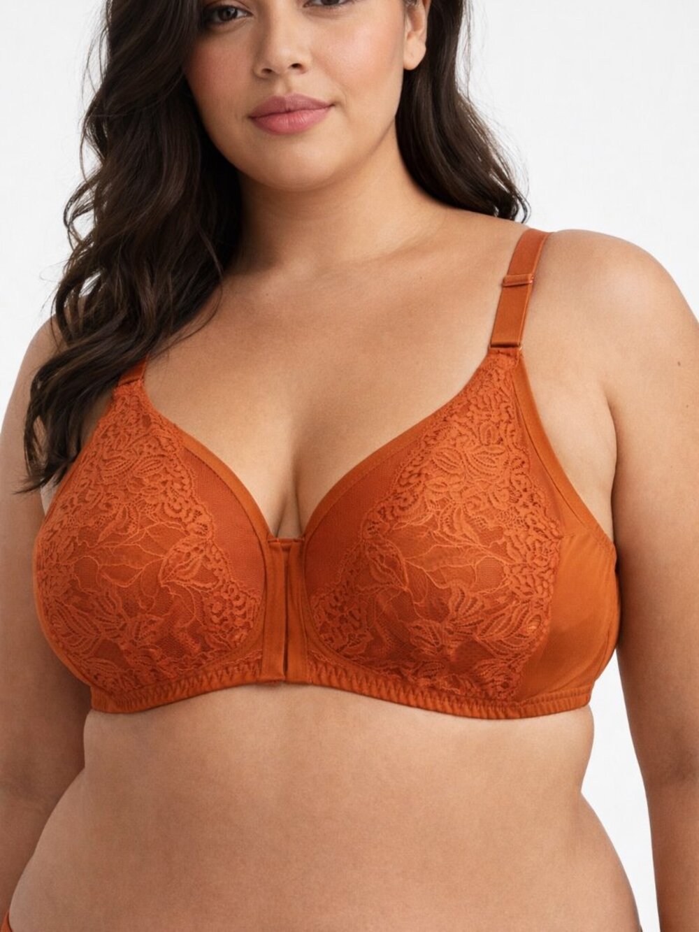 Auden Lace Bra 46DD Burnt Orange Supportive Sexy Brasier 🔥🧡